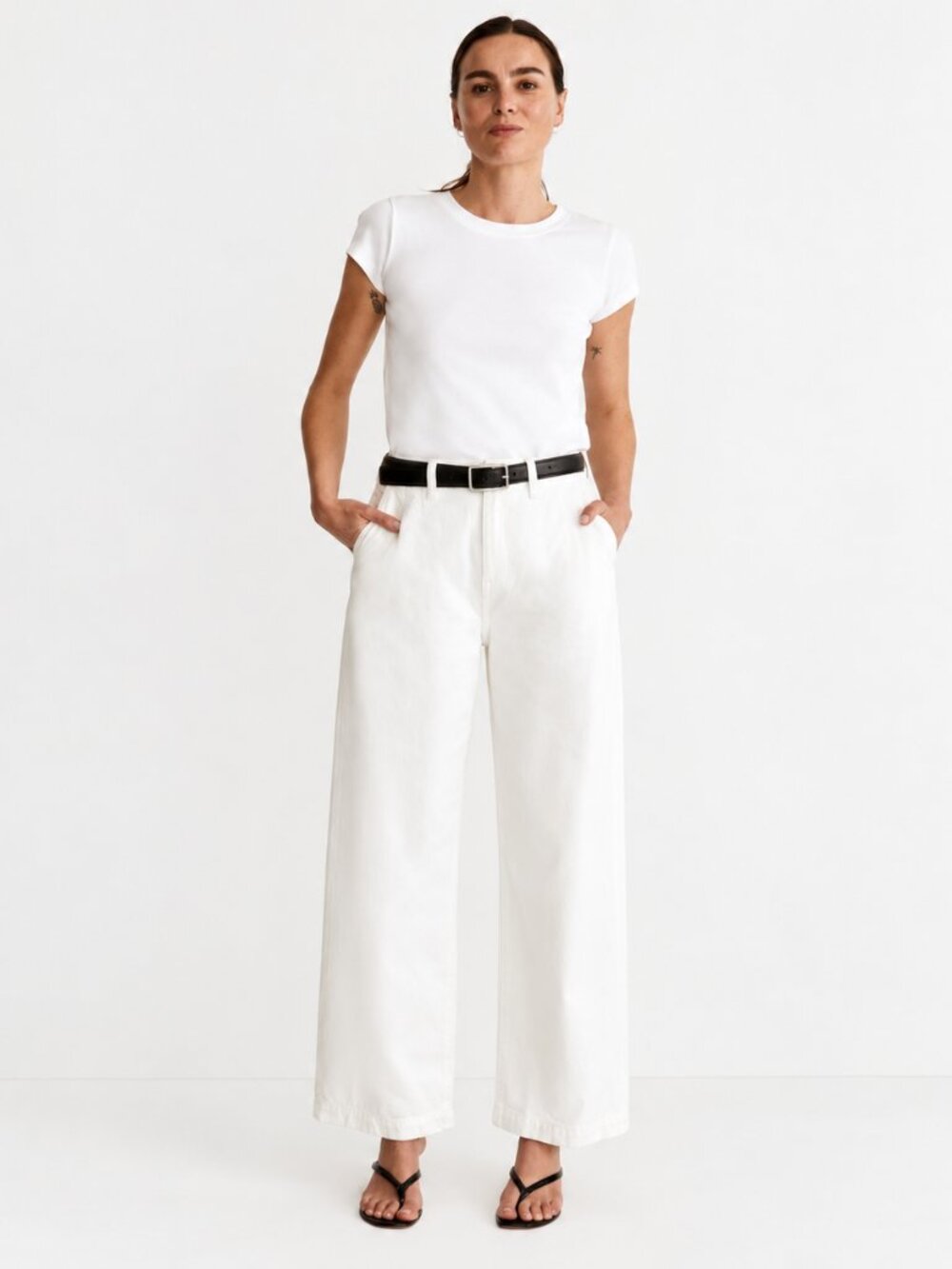 Madewell Harlow Wide-Leg Jeans White Size 28